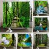 Wald Naturlandschaft Duschvorhänge Hochwertiger wasserdichter Duschvorhang Baumlandschaft Badezimmervorhang Polyesterstoff