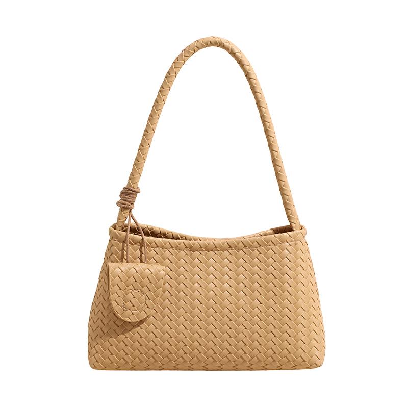 Elegant French Woven Pattern Baguette Women's Shoulder Bag 2026