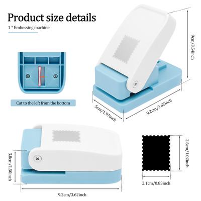 Perforatrice Rectangulaire pour Timbre pour Loisirs Créatifs Scrapbooking 1x0.8 pouce Perforatrice de Timbre Perforatrice Manuelle pour Cartes DIY
