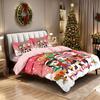 3pcs K-Pop Demon Hunters Merry Christmas Print Coreless Quilt Set Bedrooms Dormitory Bedding Set Soft Machine Washable