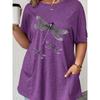 Large Size Women's Fashionable T-shirt with Pockets