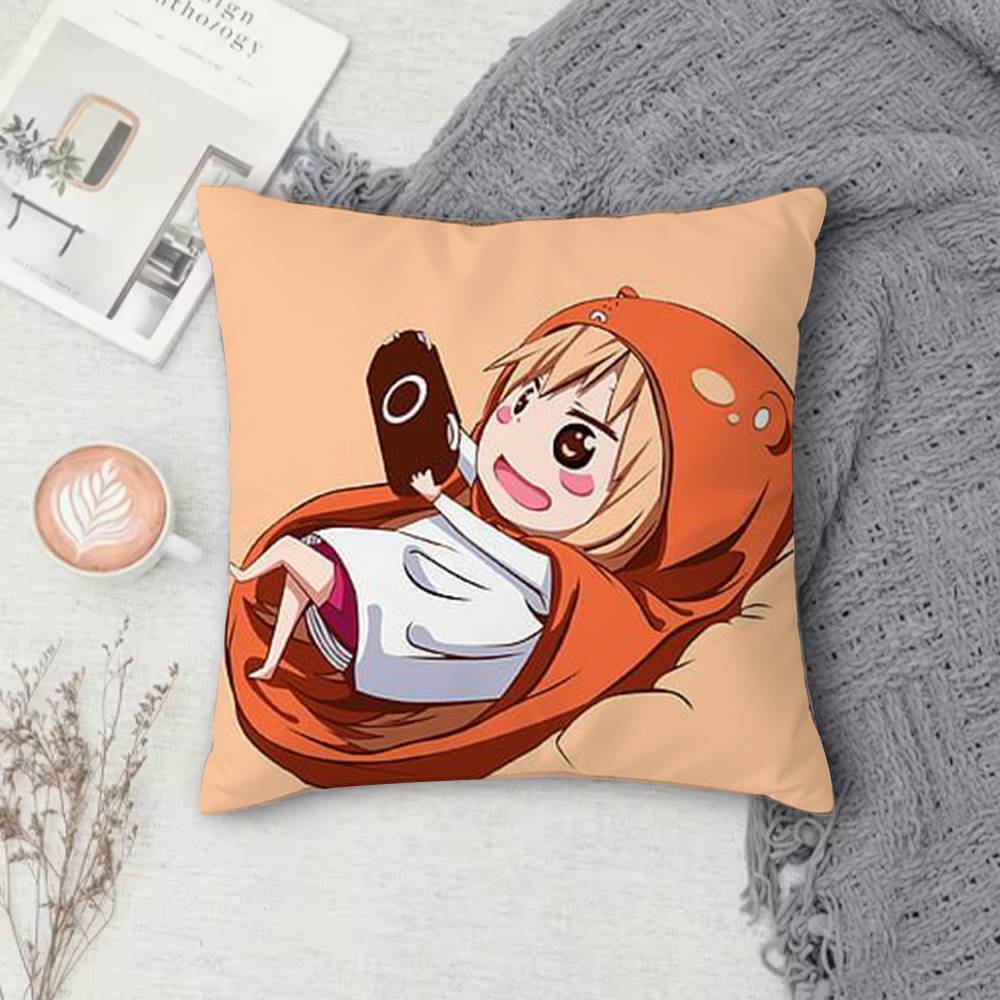 HHimouto umaru chan Doublesided Printed Square Decorative Cushion Cover for Sofa Living Room Home Decor