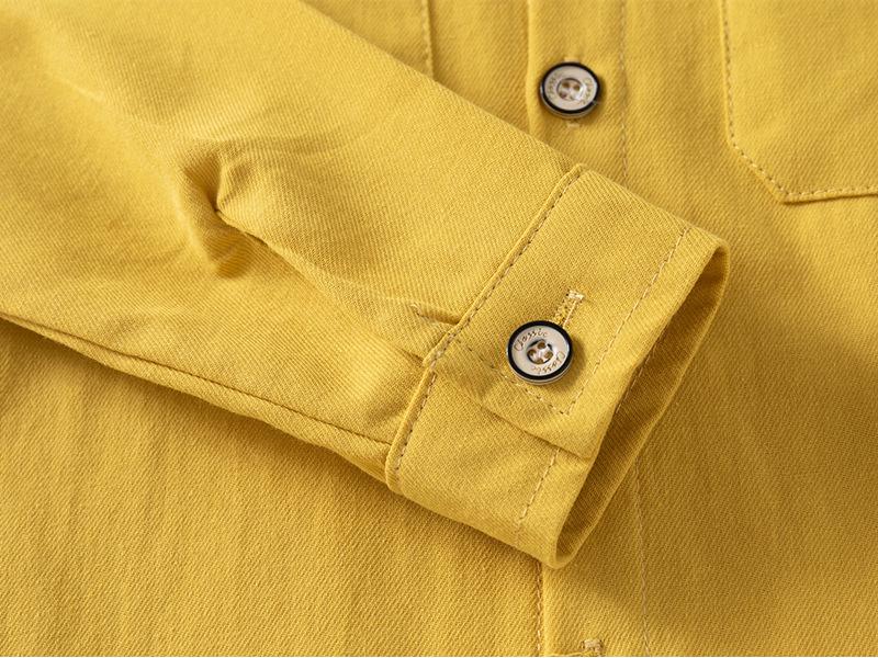 2025 Boys' Double-Pocket Long-Sleeve Square-Collar Shirt