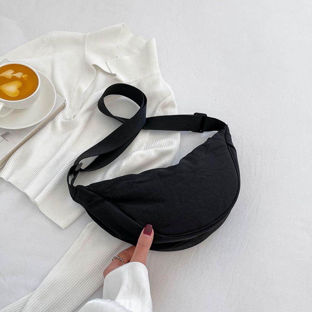 Nylon Hobos Crossbody Bag Handbag Half-moon Bag Casual Canvas Dumpling Bag Girls