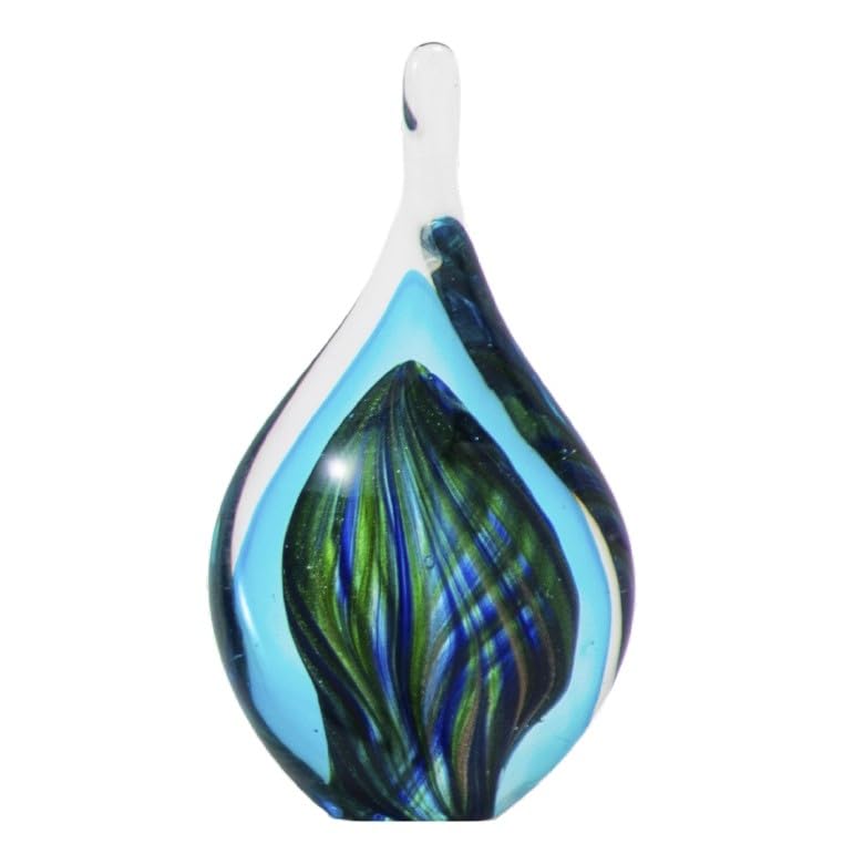 

Fujiei Glass Interior Object, Mixed Blue, Large, GO-016, Glass Figurine, Ornament, Paperweight, Drop Pattern