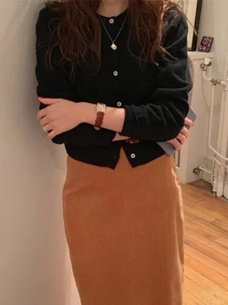 2026 Spring/Autumn Women's Korean Style 100% Pure Wool Cardigan - Round Neck, Thin Cashmere Knit Sweater Coat