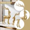 2 Pieces Reindeer Figurines Elk Sculptures Resin Tabletop Ornaments for Living Room Home