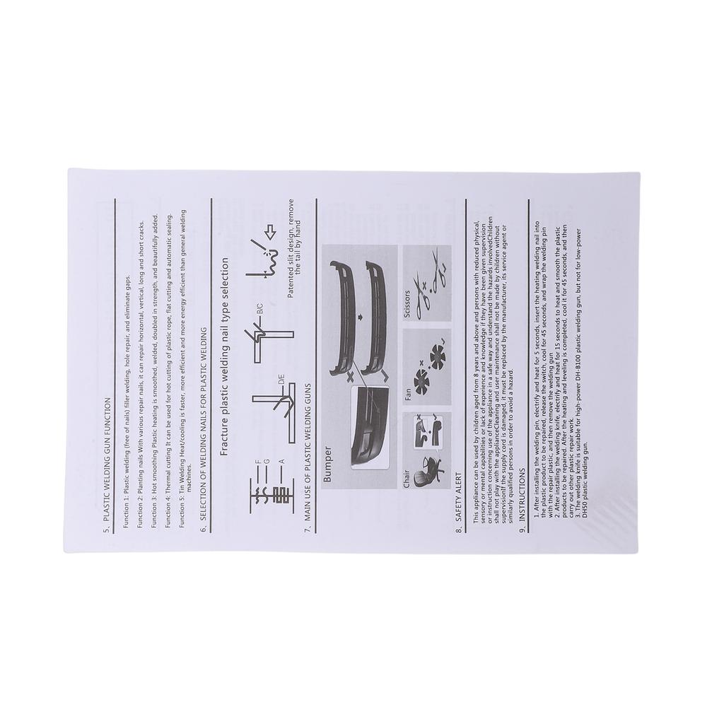Plastic Welding Kit 5 In 1 Welder with Heat Cutting Shaping Tools for Home Automotive Bumper Repairing Black US Plug