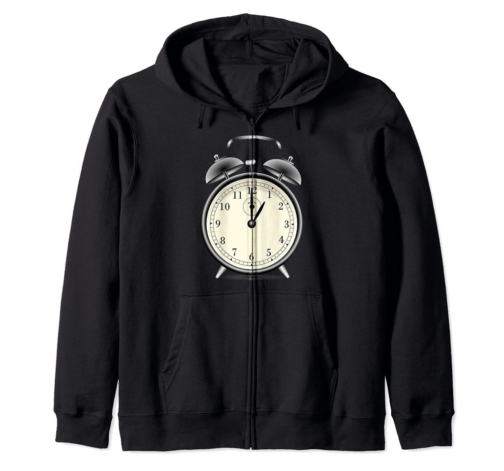 Vintage Alarm Clock Zip Hoodie