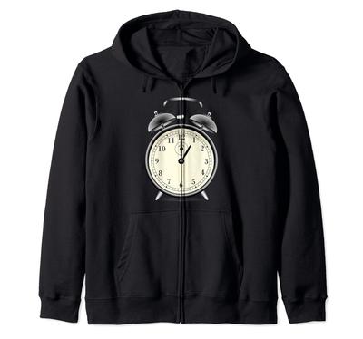 Vintage Wecker Reißverschluss Hoodie