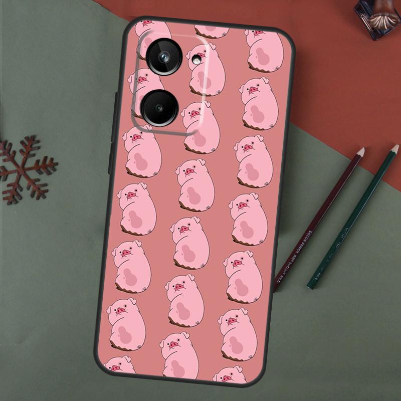 Cute PINK Kawai Pig Case For Realme C67 C51 C75 C63 C61 C65 C55 C53 C35 C71 11 12 13 14 Pro Plus GT6 GT7 15 Pro