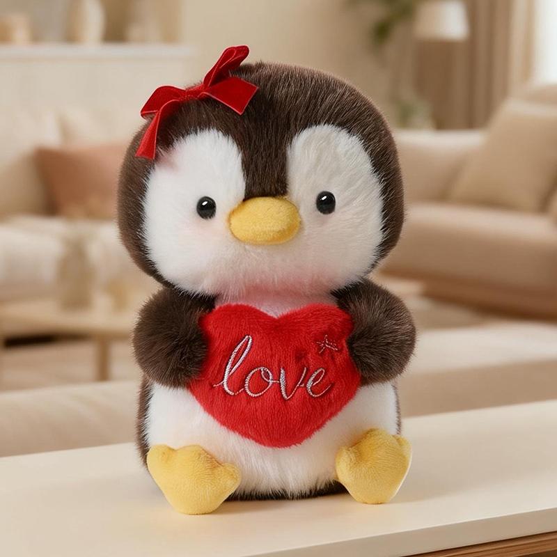 Fun Animal Cake Plush Doll Pillow Rose Siamese Cat Penguin Bear Combination Cookie Plush Toy Home Decor Valentine'S Day Gift