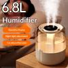 6.8L Large Capacity Top Fill Humidifier Ultra Quiet with UV-C Light  Filter Adjustable Cool Mist for Large Bedroom forAll Night