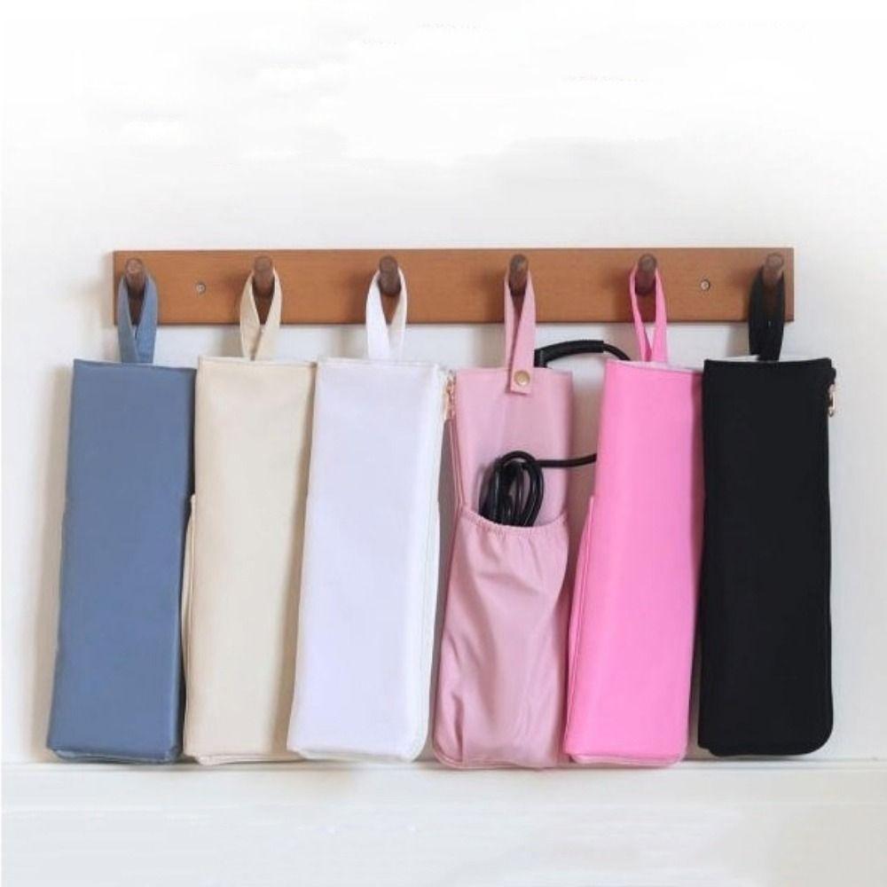 Heat-Resistant Curling Iron Bag Anti-scalding Waterproof Curling Iron Protective Cover Hanging with Zipper Hair Curling Holder