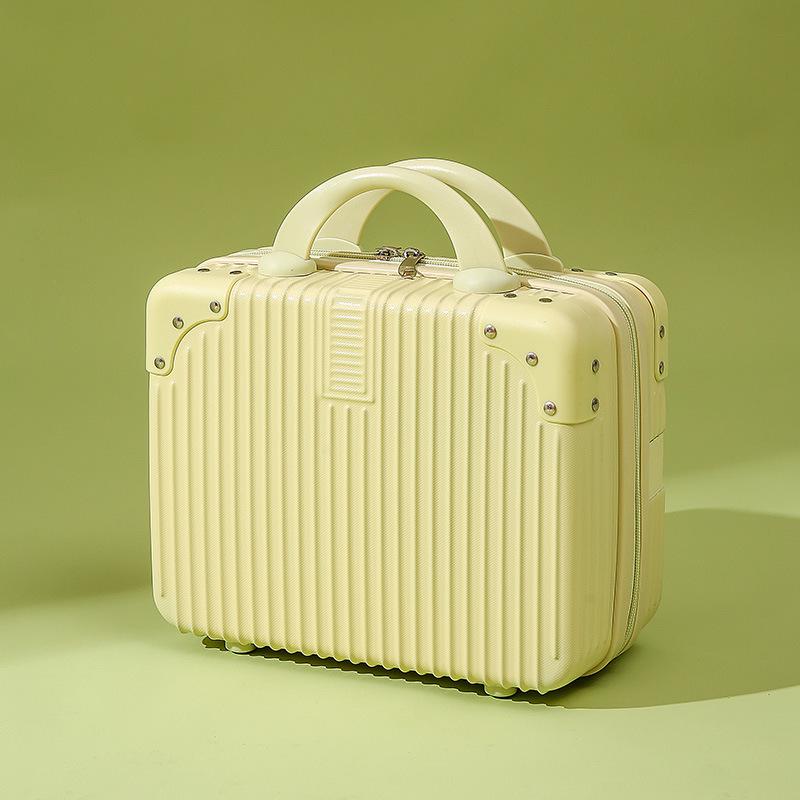 Personalized 14" Mini Makeup Suitcase: Ultra-Light Handbag with Small Gift Box and Password Lock.