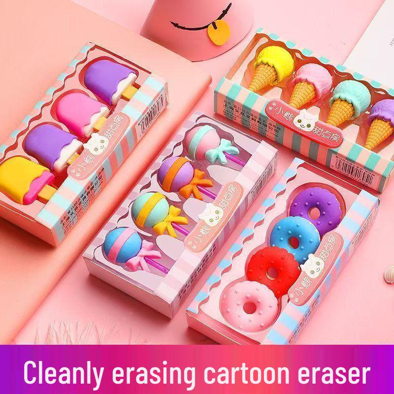 Creative Cartoon Dessert Eraser - Fun, Cute, Educational, Detachable Gift for Kindergarten and Primary Students