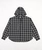 WEGO Figments Hooded Over Check Black Shirt, Women's,