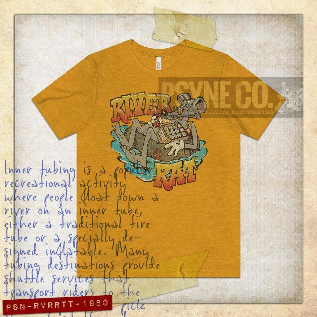 River Rat Tubing 1980 Vintage Men s T shirt 4XL