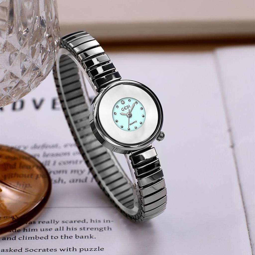 Sky Mirror Subdial, Elastic Band, Student Watch, Niche High-End, Exquisite And Versatile Women'S Quartz Watch