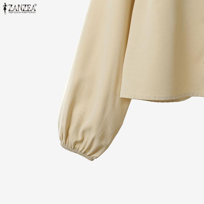 ZANZEA Two Piece Suit Sets Women Long Sleeve Bow Knot Blouse and Short Skirts 2PCS Outfits