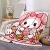 1pc My Melody's Sweet Breakfast Adventure Blanket, Soft Throw for Home Decor, Gift Idea, Suitable for All Seasons, Living Room, Travel, Camping, Car B