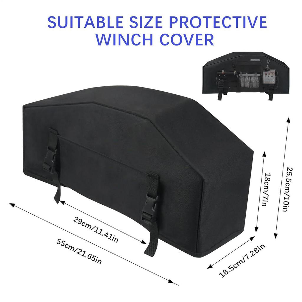 Winch Covers UV Protection Protector Adjustable Straps Oxford Waterproof Dust Cover for Snow Automobile Automotive Car Outdoor
