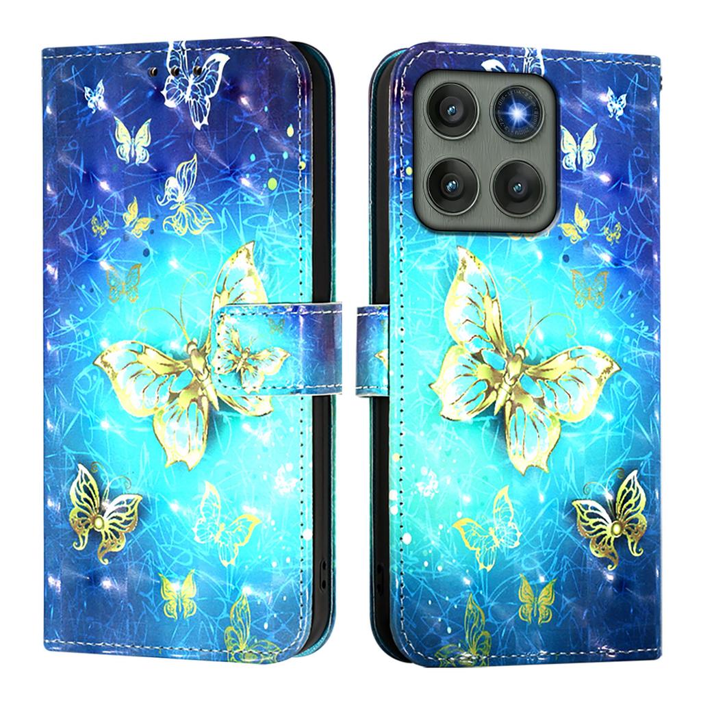 For Motorola Edge 60 Pro 5G Leather Case Pattern Printing Wallet Stand Mobile Cover with Strap