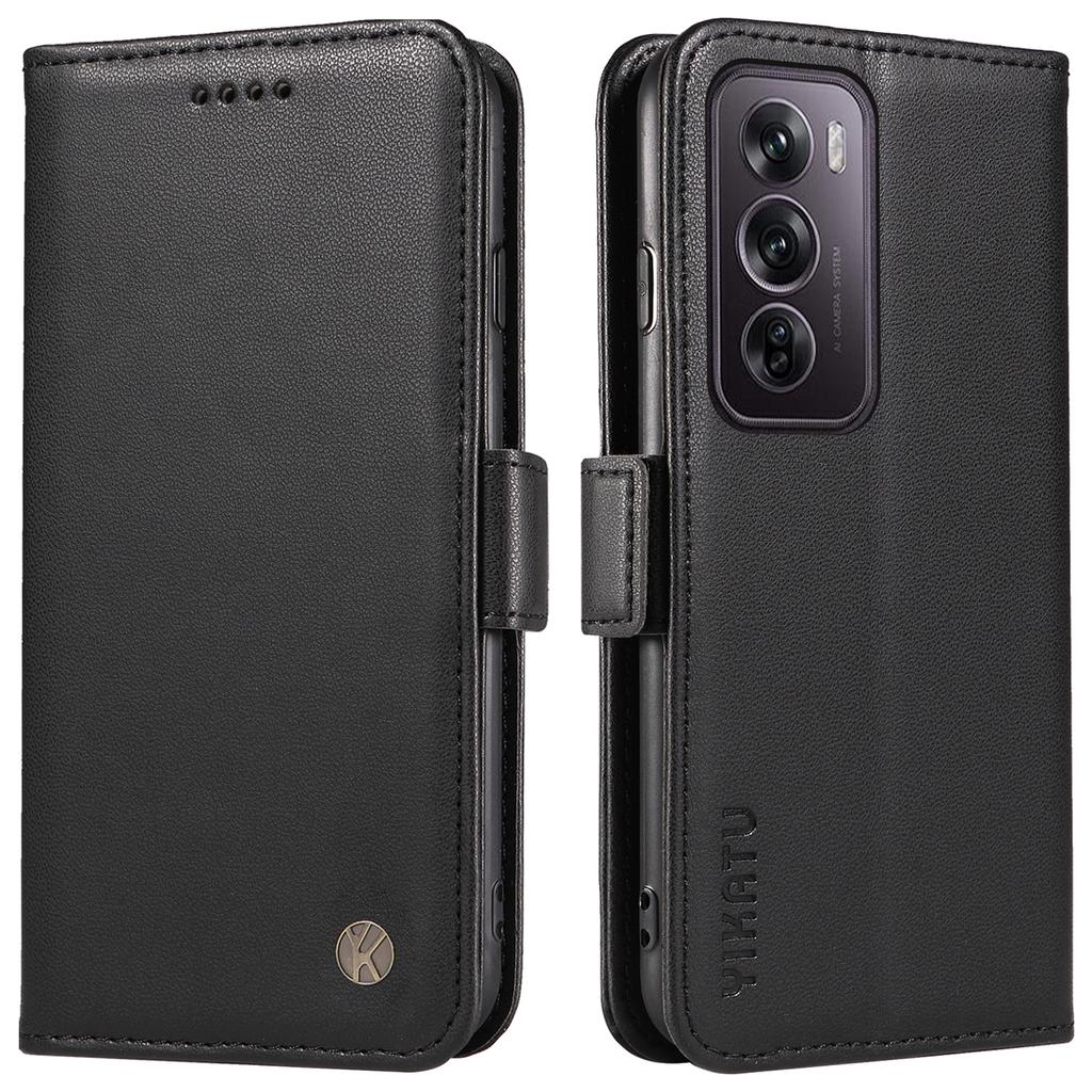 Für Oppo Reno12 Pro 5G (Global)/(China) Hülle Seitenverschlüsse Sturzsichere Leder Handyhülle