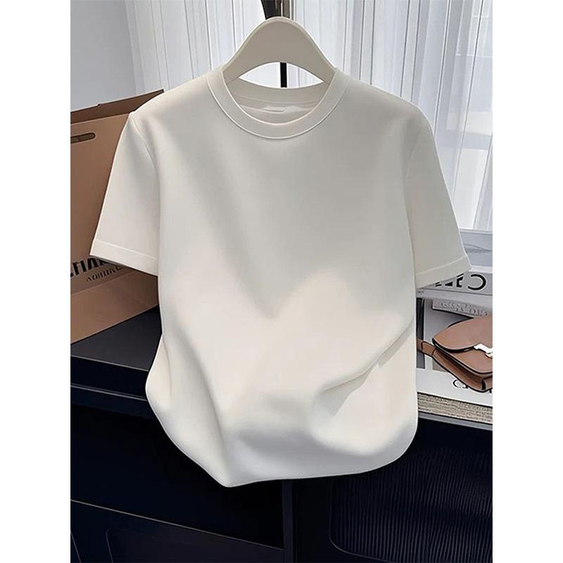 New Shoulder Grinding Short Sleeve T-Shirt Women s Fashion Versatile Age Reduction White Skinny Top Spring Autumn Summer Trend S