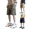Men's Knee Length Shorts Loose Fit Cargo Shorts with Drawstring Waist