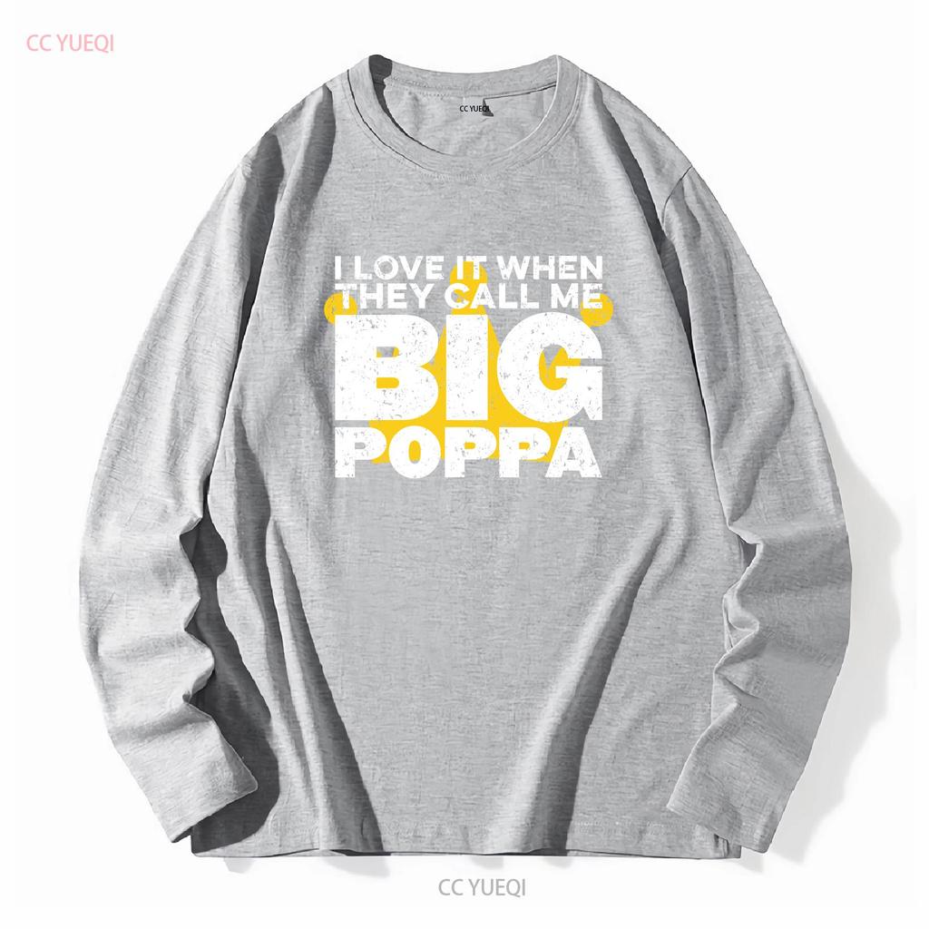 KOCHAM TO, KIEDY Nazywają mnie Big Poppa Korona Hip Hop Czarny T-shirt vintage Spłowiały moda Stylowy Lekko Rozciągliwy