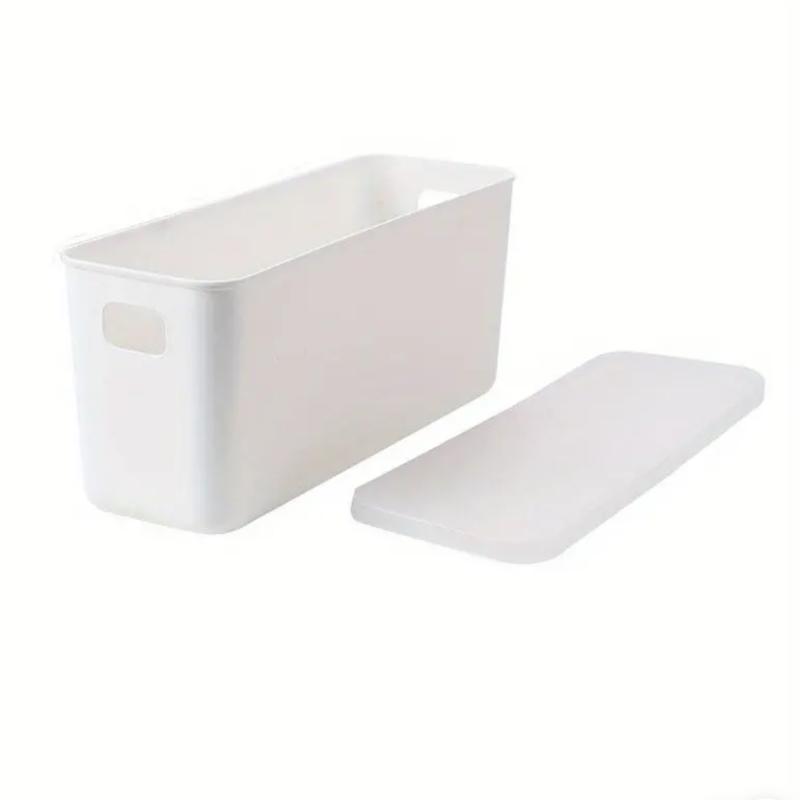 1 шт. Настольный ящик для хранения Узкий и длинный Бытовой для закусок и мелочей с крышкой Корзина для хранения сэндвичей Ящик для хранения одежды и игрушек