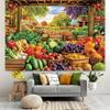 Un material de fundal pentru o piață de fermieri de recoltă de toamnă, cu un stil rural, măsurând 70,8 x 90,5 inci.DJH