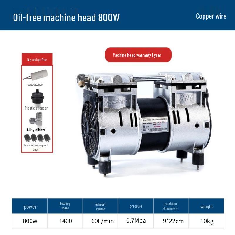 Outus Silent Oil-Free Compressor Head, 220V, All-Copper Motor, 550W-1500W