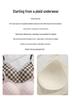 Seamless Diamond Pattern Push-Up Bra: Wire-Free, Soft Support, Girlish Style for Small Busts.