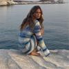 Tie Dye Mini Pletené svetrové šaty Dámské Oblečení Podzim Zima Dlouhý Rukáv Sexy Plážové Bodycon šaty bez zad Elegantní