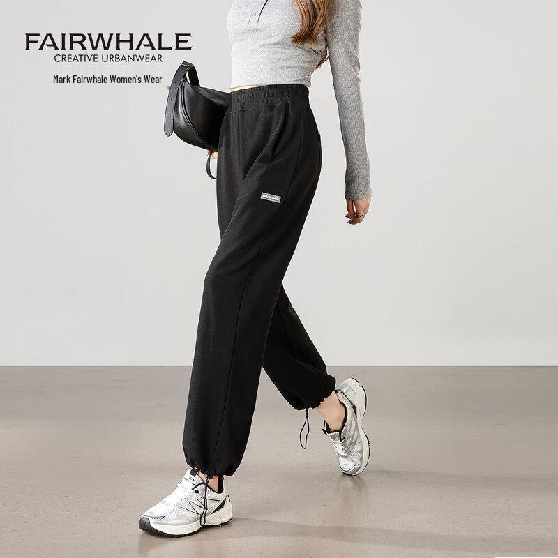 Mark Fairwhale Women's High-Waist Drawstring Cuffed Wide-Leg Casual Pants