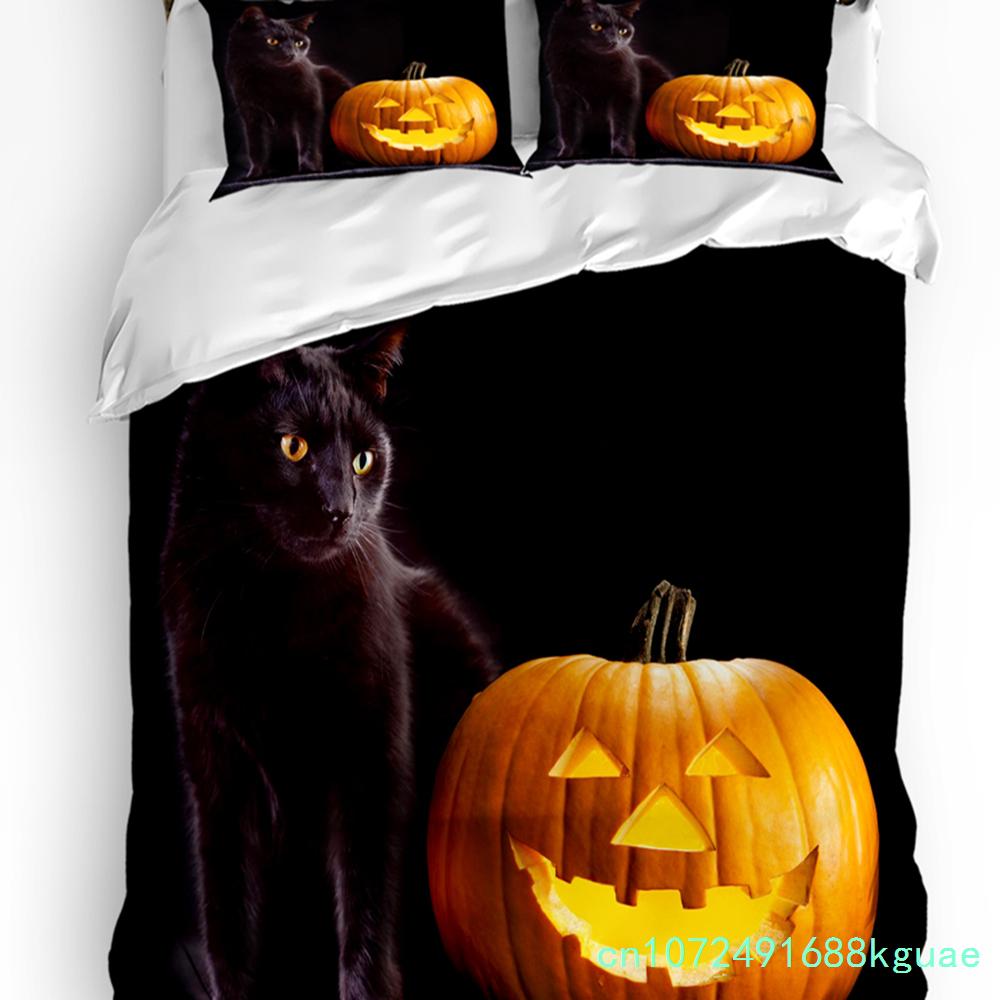 Thanksgiving Autumn Pumpkin Leaves 3pcs Bedding Set For Bedroom Double Bed Home Textile Duvet Cover Quilt Cover Pillowcase