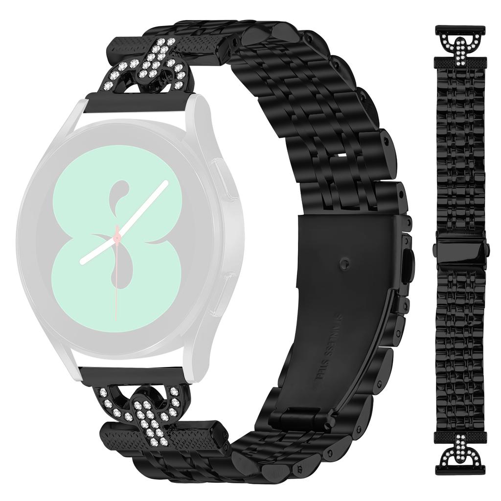 Watch Band for Garmin D2 Air X10/vivoactive 5/Venu Sq 2 7-Bead D-Shape Rhinestones Decor Stainless Steel Colored Watch Strap