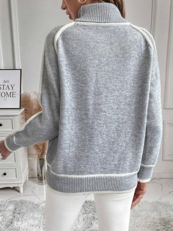 Rundhals Farbiger Wollpullover Damen Pullover Pullover Vielseitig Locker Kaschmir Strick Basis Layer Langarm Pullover