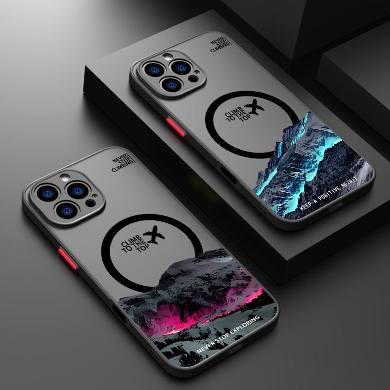 Schneebedeckter Berg Flugzeug Handyhülle Für iPhone 17 16e 15 16 Pro Max 14 13 12 Pro Air Magnetisch Für Magsafe Kabelloses Laden Abdeckung