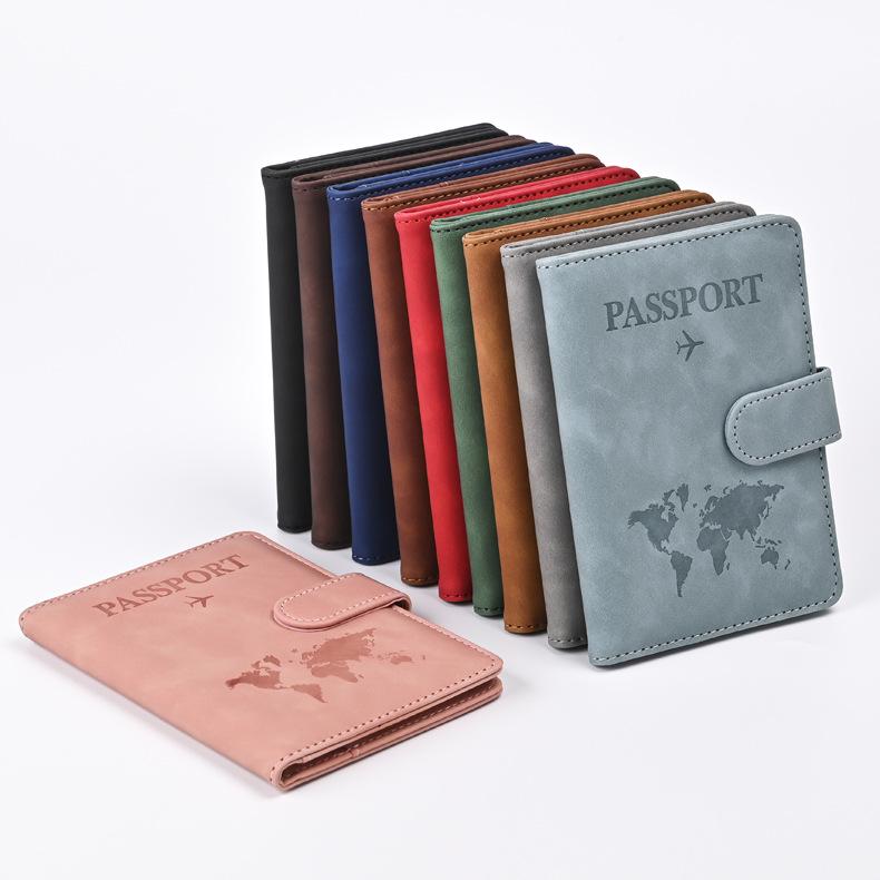2024 Anti-Magnetic RFID Color-Changing PU Passport & Ticket Holder Wallet
