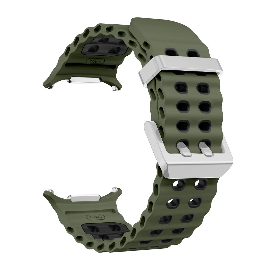 NUOVO Cinturino in Silicone Marino Per Samsung watch ultra 47mm Bracciale Senza Spazi Cinturino Sportivo Bicolore per Galaxy 7 ultra cinturini