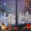 4pcs Snowflake Decals Window Decoration Large Christmas Window Clings Party Ornaments Double-Sided Xmas 20x30cm