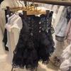Japanese Sweet Lolita Style Mini Skirt Women Elegant Lace Bandage Party Cake Skirts Female Gothic Y2k Metal Buckle Skirt