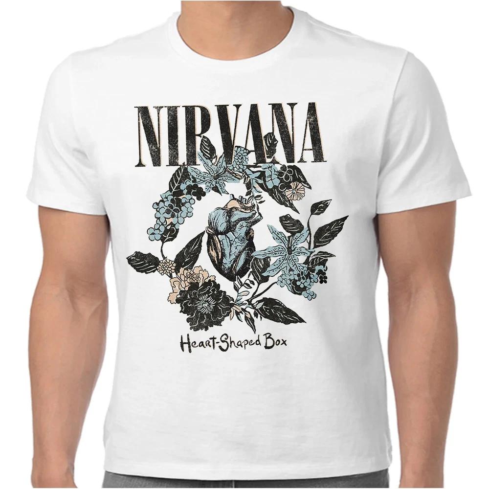 Официальная футболка Nirvana с коробкой в форме сердца Новая Мужская Белый S M L XL XXL S