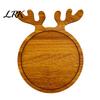 Einzigartiges Weihnachtsgeschenk für Feinschmecker Weihnachtsbaum und Elch Serviertablett, Langlebiges Holz Getrenntes Haus Tischdekoration Speiseplatte, Dekoratives Geschirr