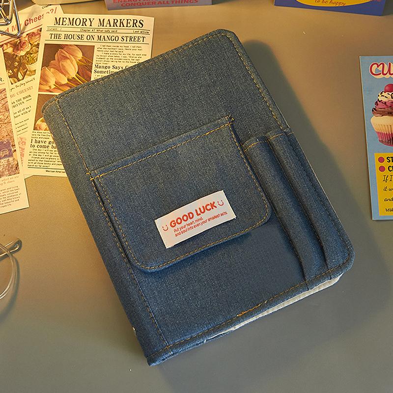 

Креативные джинсовые блокноты, папка-биндер, журнал, ручная книга, дневник с карманом, девчачий блокнот, канцелярские товары для хранения, корейские школьные принадлежности as the picture