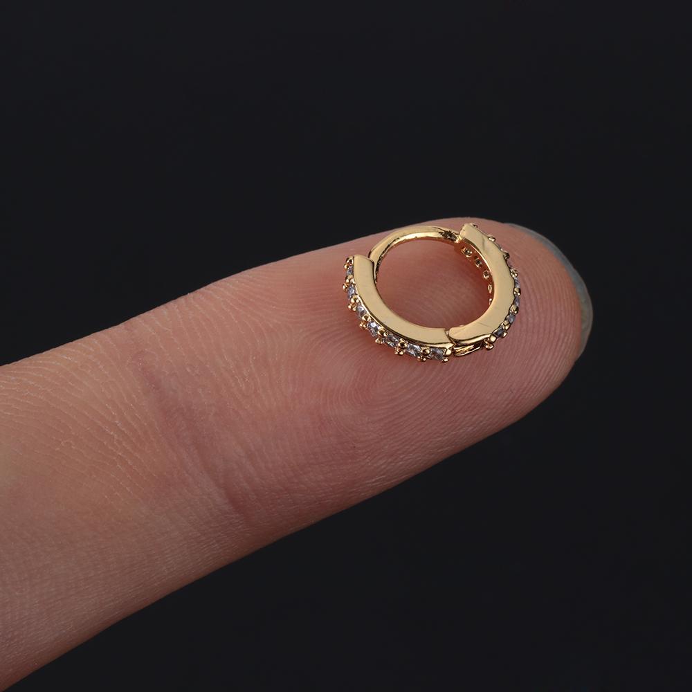 Conch Snug Helix Cartilage Tragus  Nose Ring CZ Ear Piercing  Body Jewelry Huggie Hoop Earring