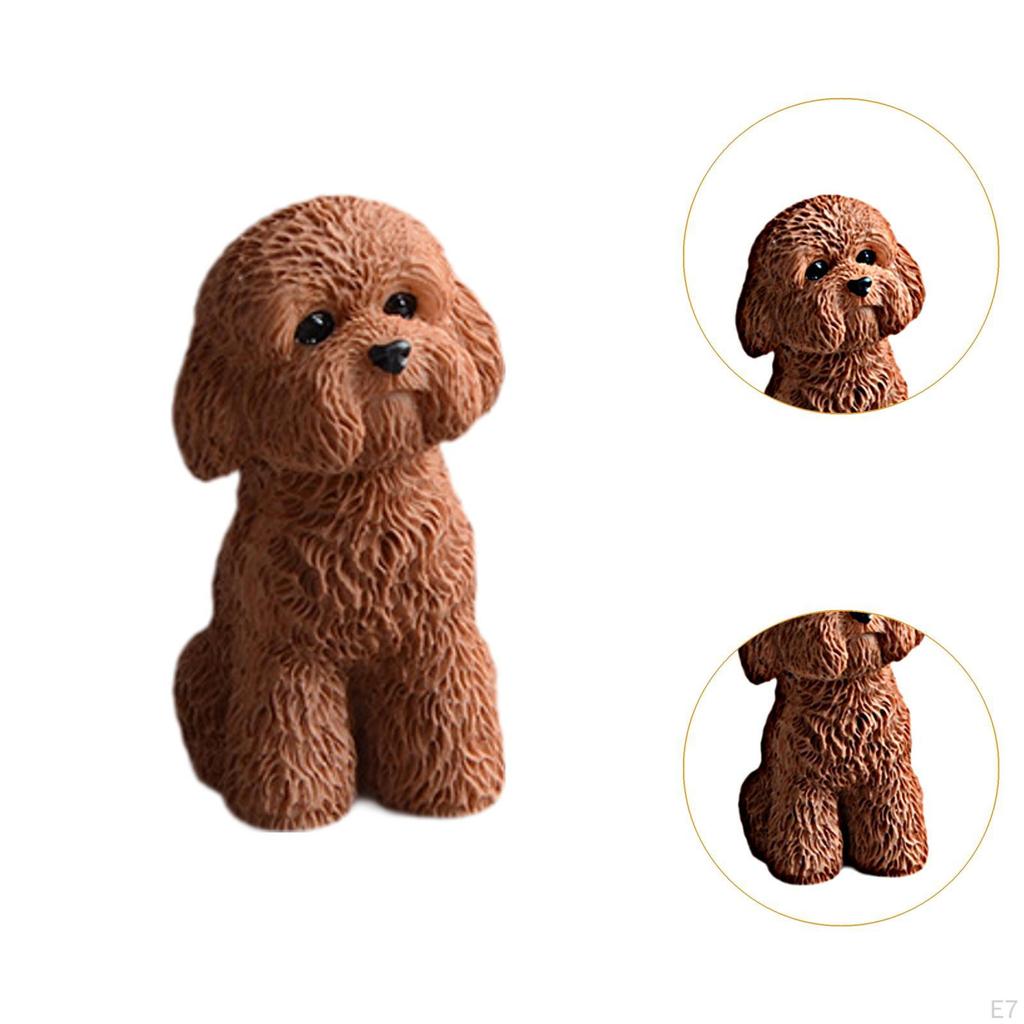 Köpek Minyatür Figürin Araba Gösterge Paneli Dekorasyonu Sanat El Sanatları Reçine Yaratıcı Masaüstü Süsü için